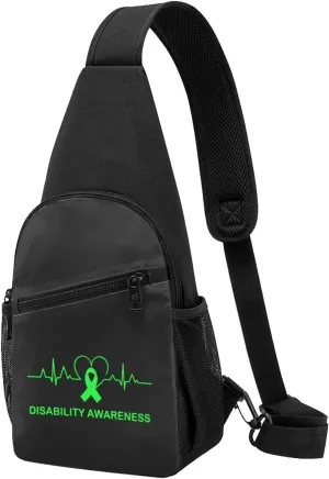 Disability Awareness Heartbeat Chest Pack Leisure Shoulder Crossbody Chest Bag