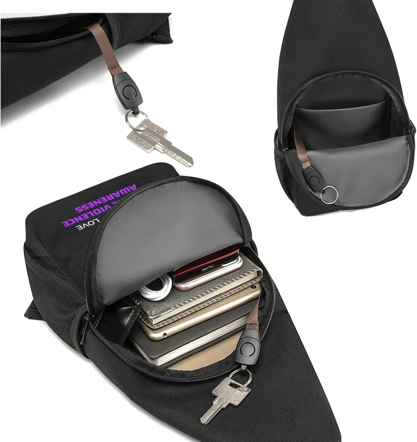 Domestic Violence Awareness Chest Pack Leisure Shoulder Crossbody Chest Bag