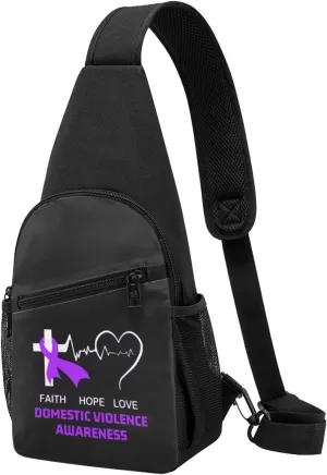 Domestic Violence Awareness Chest Pack Leisure Shoulder Crossbody Chest Bag