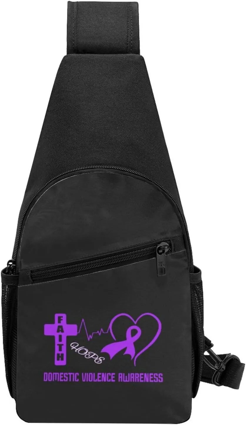 Domestic Violence Awareness Chest Pack Leisure Shoulder Crossbody Chest Bag