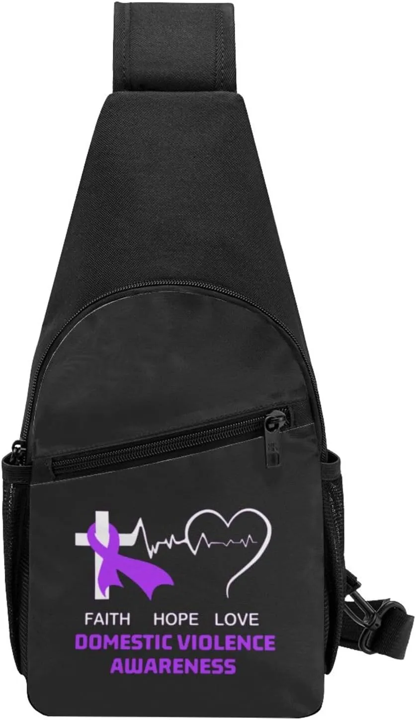 Domestic Violence Awareness Chest Pack Leisure Shoulder Crossbody Chest Bag