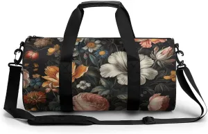 Duffel Bag for Men Women Gym Bag Colorful Flower Pattern Travel Duffel Bag Waterproof Overnight Bag for Sports Workout