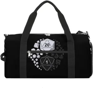Dungeons and Dragons Yin and Yang Gym Bag for Men Women Travel Duffle Bags with Shoes Compartment Swim Dance Yoga