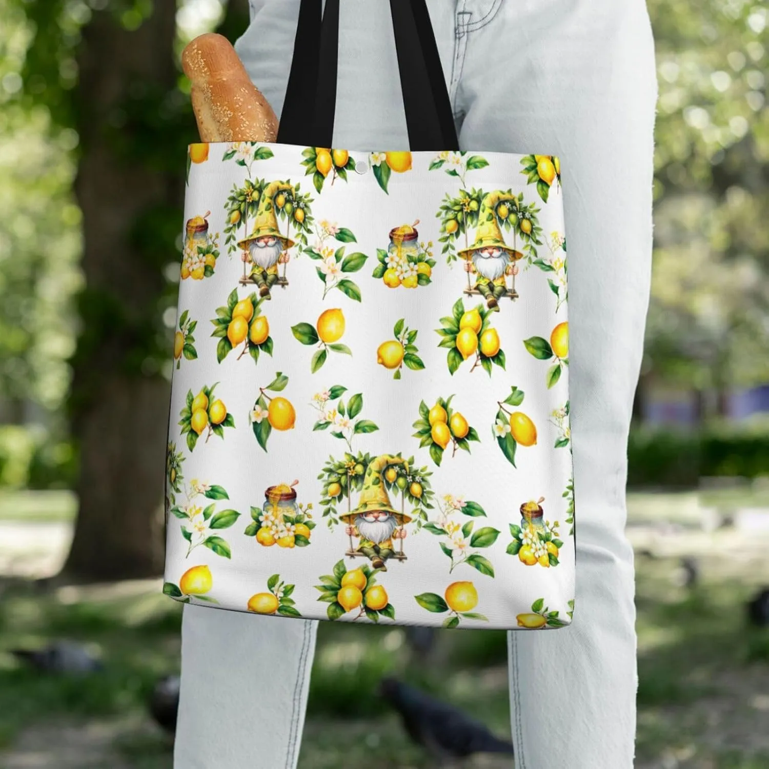 Dwarf Fruit Lemon Canvas Shoulder Bag Reusable Tote Bag Soft Lightweight Cloth Bags For Women Girls Lady Casual
