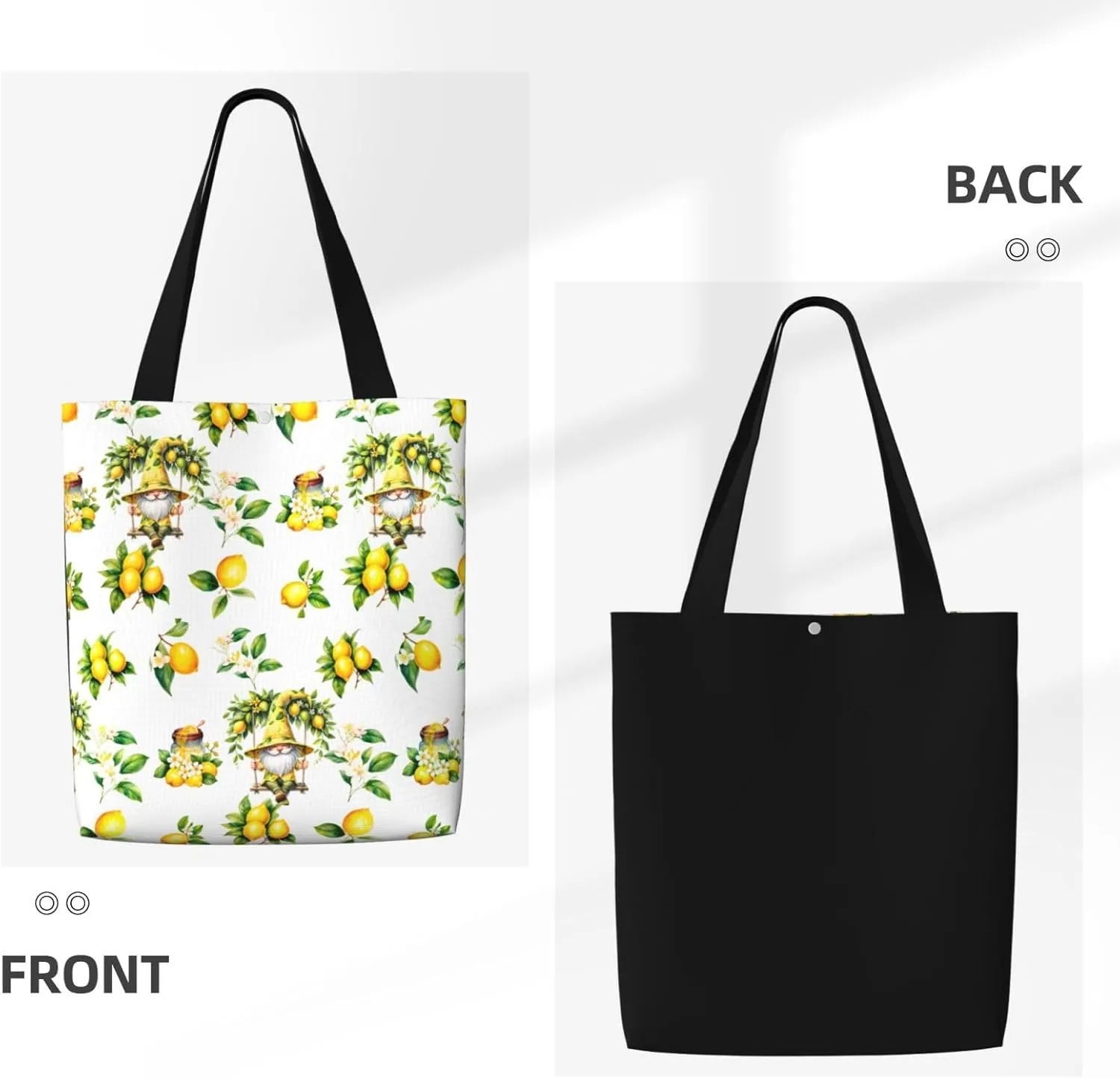 Dwarf Fruit Lemon Canvas Shoulder Bag Reusable Tote Bag Soft Lightweight Cloth Bags For Women Girls Lady Casual