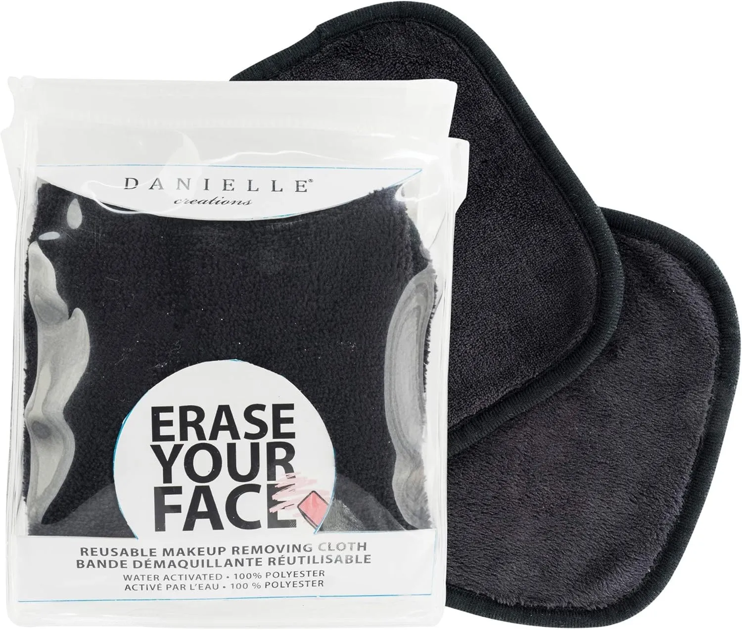 ERASE YOUR FACE Chemical-Free Makeup Removing Facial Cloth, Black