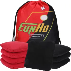 EunHo Dual Sided Cornhole Bags Regulation Set of 8 Professional Cornhole Bean Bags Slick and Stick for Tossing Game-All Weather