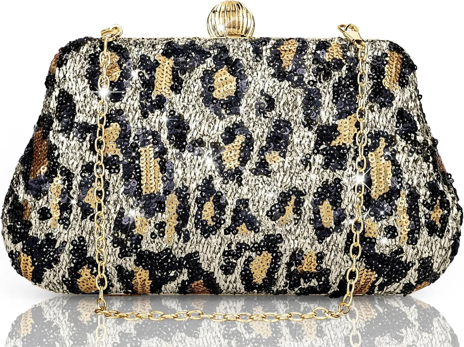 Evening Bag Small Clutch Purses Leopard Purse Formal Wedding Handbag for Women Fashion Crossbody Bags With Chain