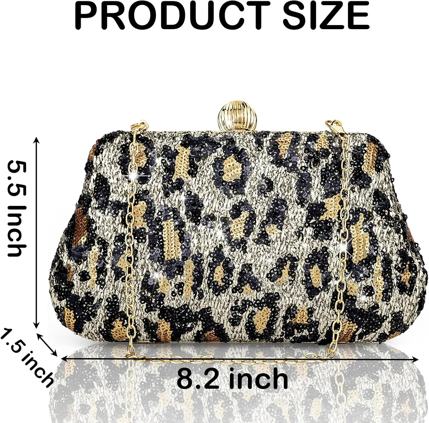 Evening Bag Small Clutch Purses Leopard Purse Formal Wedding Handbag for Women Fashion Crossbody Bags With Chain