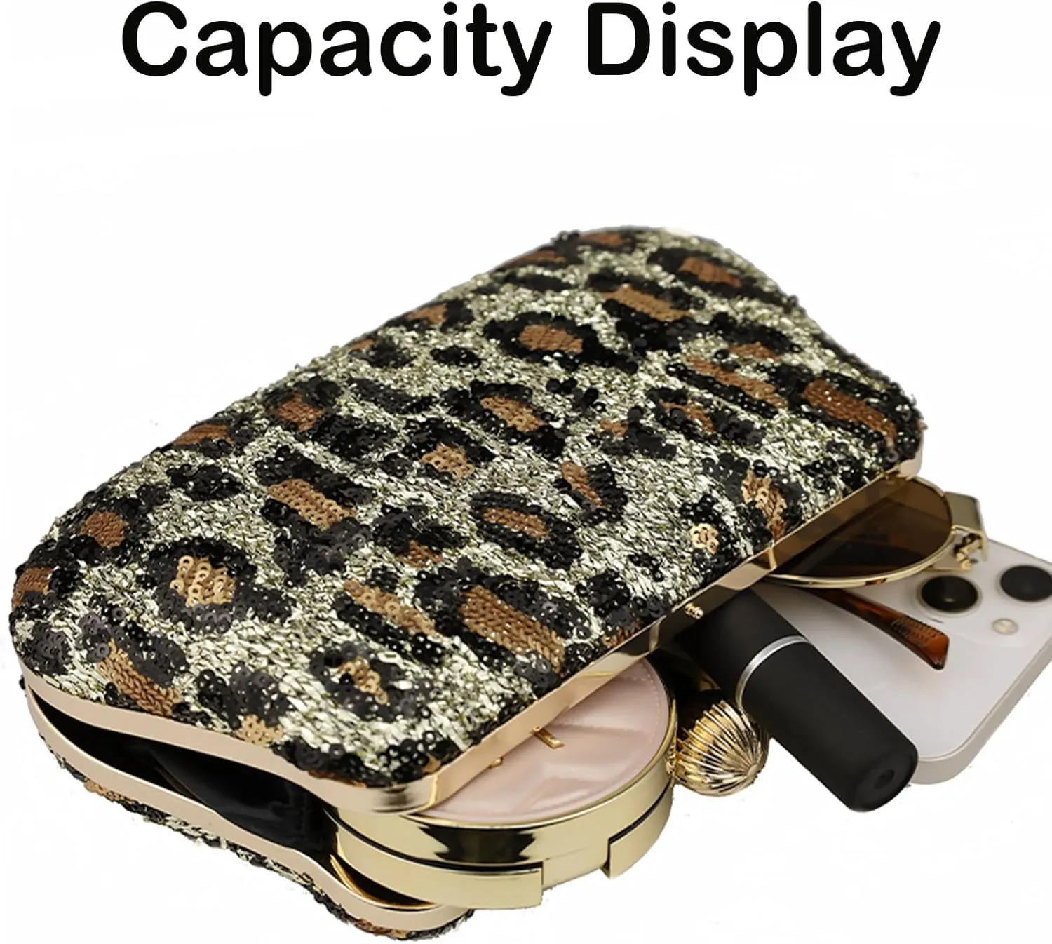 Evening Bag Small Clutch Purses Leopard Purse Formal Wedding Handbag for Women Fashion Crossbody Bags With Chain