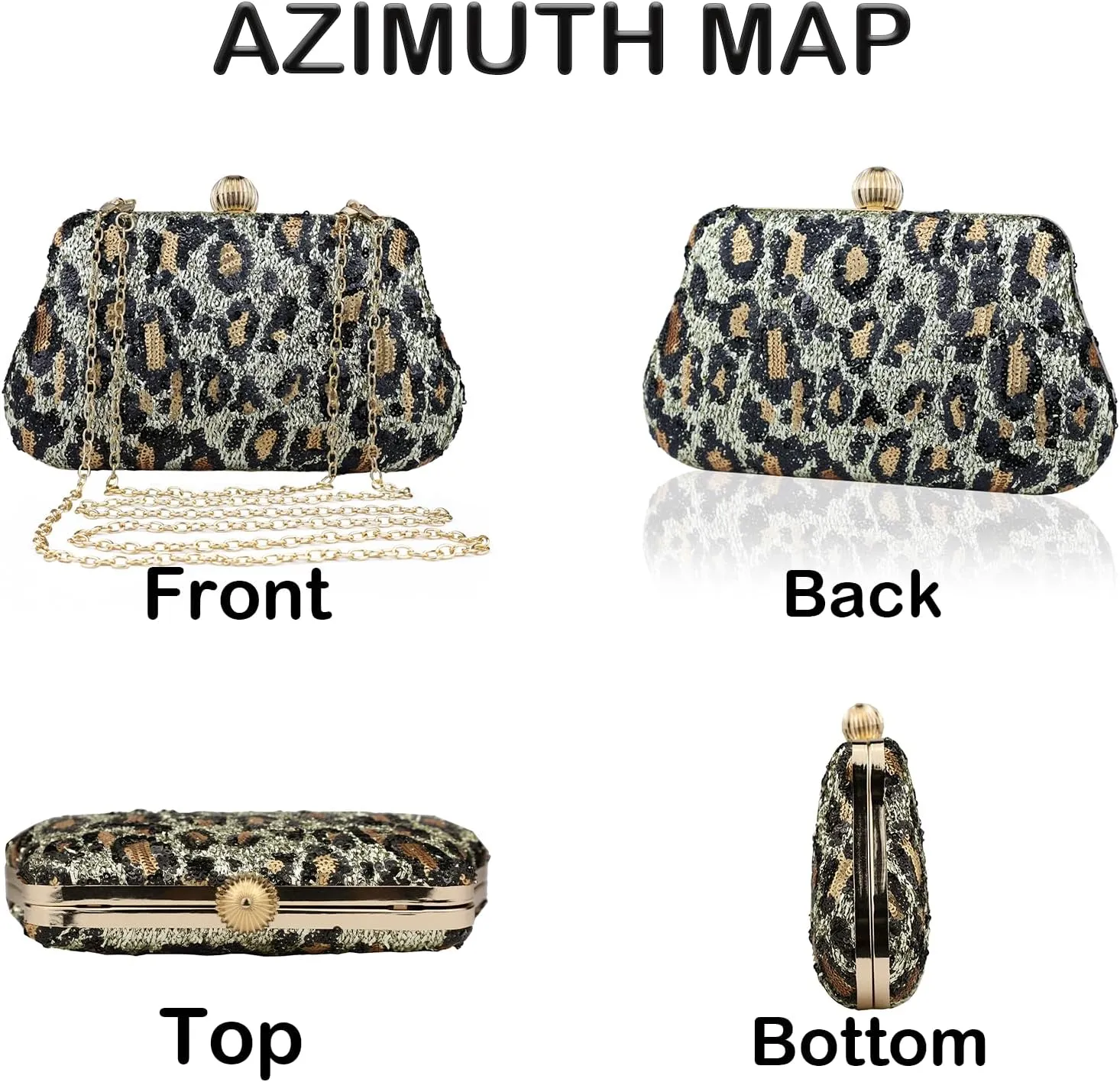 Evening Bag Small Clutch Purses Leopard Purse Formal Wedding Handbag for Women Fashion Crossbody Bags With Chain