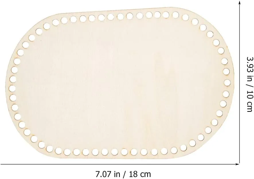 EXCEART 10Pcs Wooden Oval Craft Base for DIY Purses & Bags
