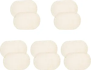 EXCEART 10Pcs Wooden Oval Craft Base for DIY Purses & Bags