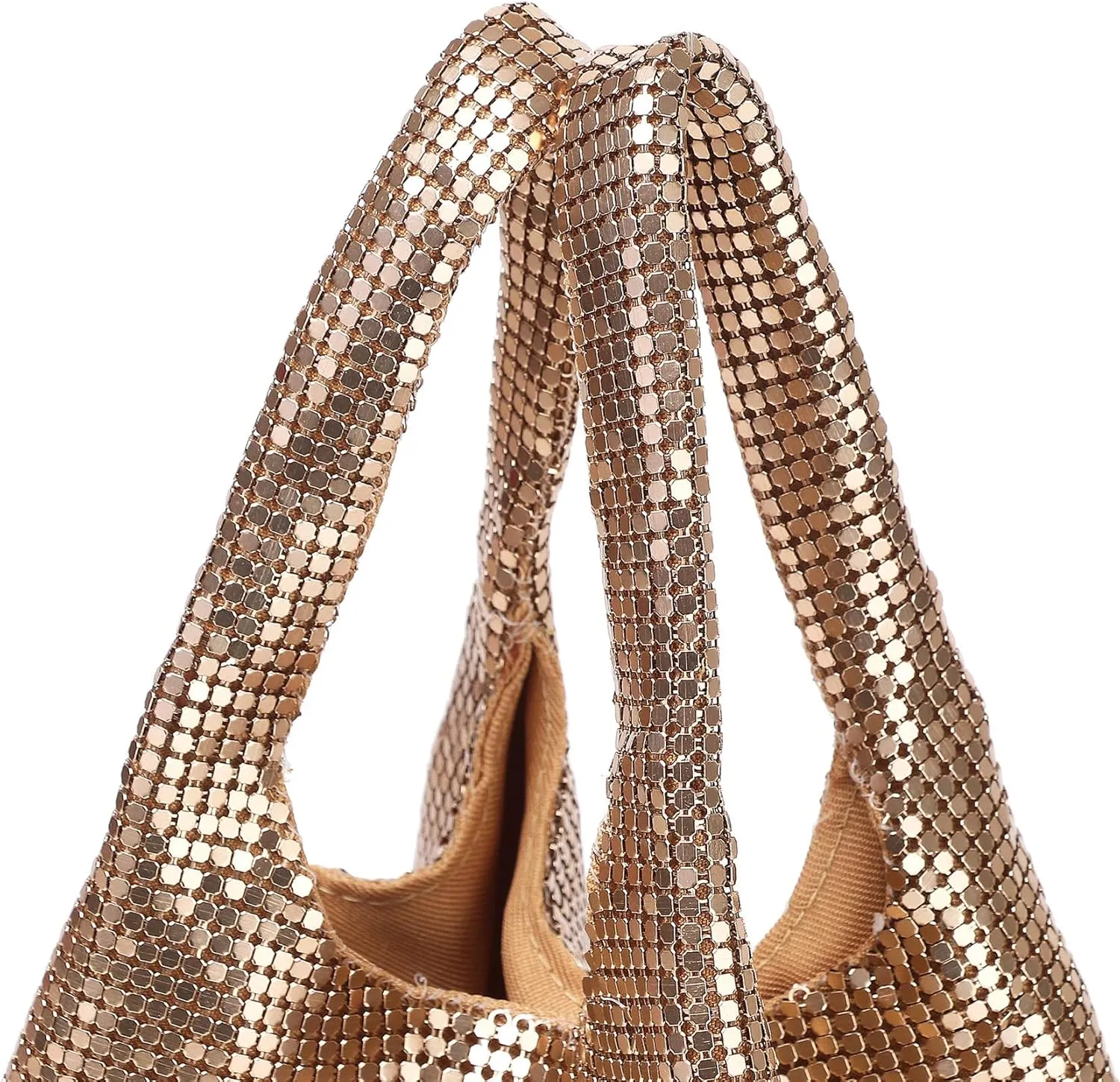 Extra Small Evening Bag Metallic Mesh Clutch Wristlet Purses for Women Formal Evening Pouch Bag Chic Party Handbag