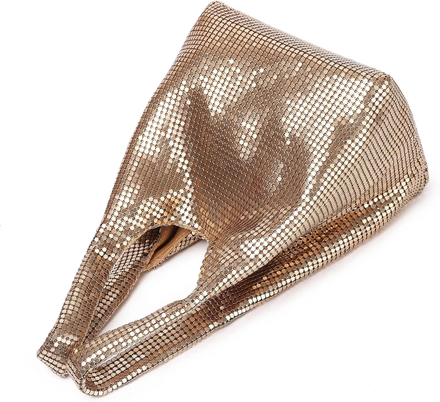 Extra Small Evening Bag Metallic Mesh Clutch Wristlet Purses for Women Formal Evening Pouch Bag Chic Party Handbag
