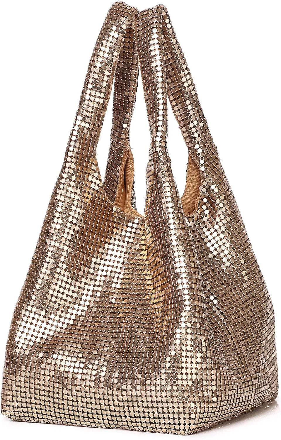 Extra Small Evening Bag Metallic Mesh Clutch Wristlet Purses for Women Formal Evening Pouch Bag Chic Party Handbag