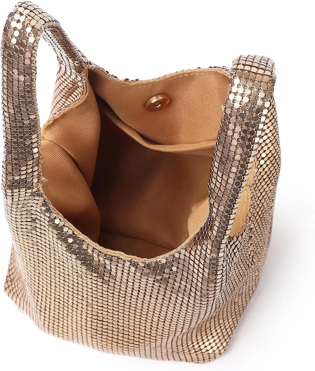 Extra Small Evening Bag Metallic Mesh Clutch Wristlet Purses for Women Formal Evening Pouch Bag Chic Party Handbag