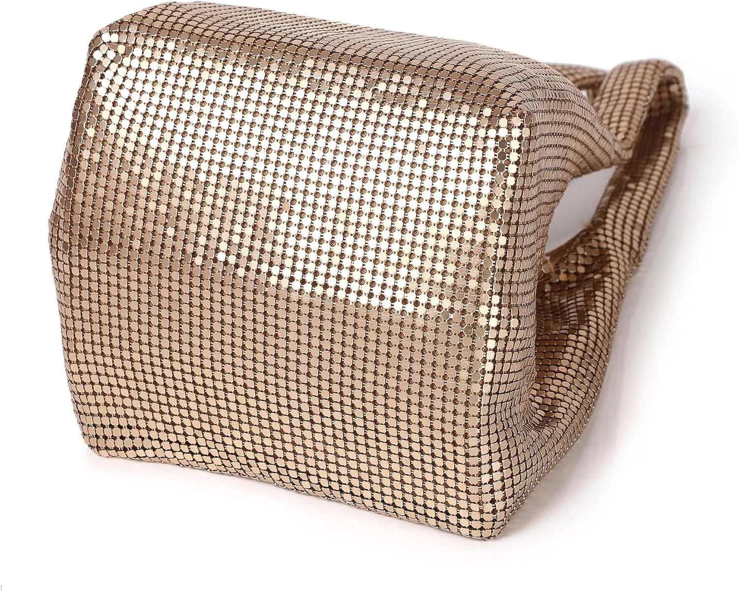 Extra Small Evening Bag Metallic Mesh Clutch Wristlet Purses for Women Formal Evening Pouch Bag Chic Party Handbag
