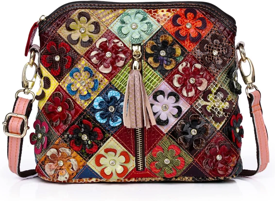 Eysee Crossbody Bag Women Multicolor, Leather Handbag Colorful Purses (Multicolour5)