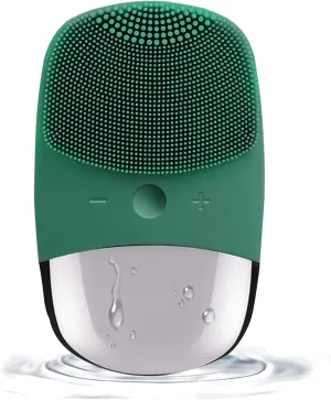 Facial Cleansing Brush, 3-in-1 Electric Soft Silicone Waterproof Face Scrubber, USB Rechargeable IPX7 Waterproof Sonic Vibrating Face Brush for Deep Cleansing, Gentle Exfoliating and Massaging