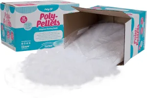 Fairfield Poly-Fil Poly-Pellets, Premium Polyester Weighted Stuffing Beads, Stuffing for Stuffed Animals, Toys, Bean Bags, Weighted Blankets, and More, 10-Pound Box, White