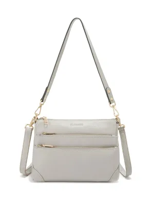 FAITH LEATHER CROSS BODY BAG- E1-0749-PEBBLE