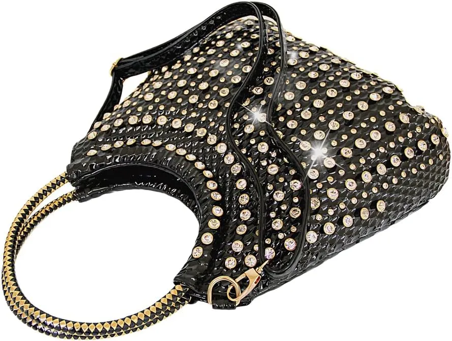 Fashion Diamonds Tote Bag For Women Handbags Leather Hobo Bag Shoulder Bag Rhinestone Messenger Crossbody Bags