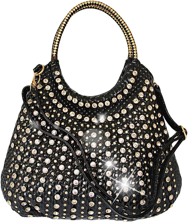 Fashion Diamonds Tote Bag For Women Handbags Leather Hobo Bag Shoulder Bag Rhinestone Messenger Crossbody Bags