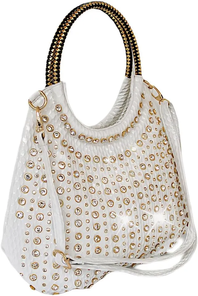 Fashion Diamonds Tote Bag For Women Handbags Leather Hobo Bag Shoulder Bag Rhinestone Messenger Crossbody Bags