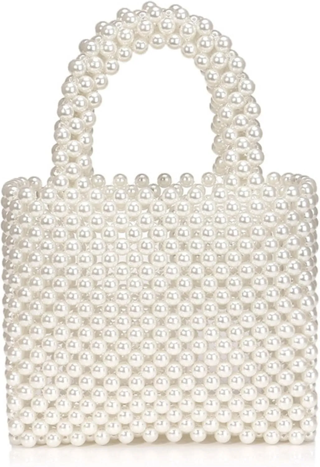 Fashion Top Handle Bag for Women Pearl Satchel Elegant Square Bag Prom Party Wedding Handbag and Purse，bag946OWOISS