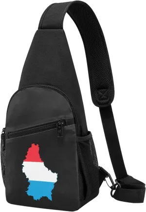 Flag Map of Luxembourg Chest Pack Leisure Shoulder Crossbody Chest Bag