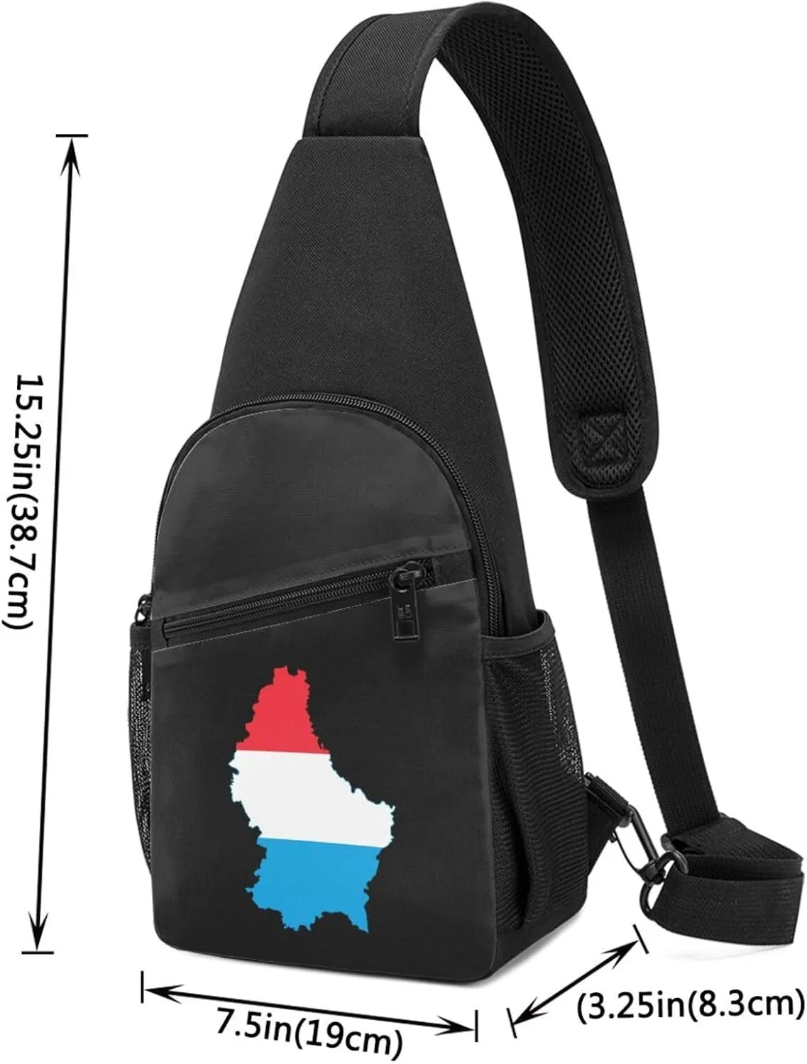 Flag Map of Luxembourg Chest Pack Leisure Shoulder Crossbody Chest Bag