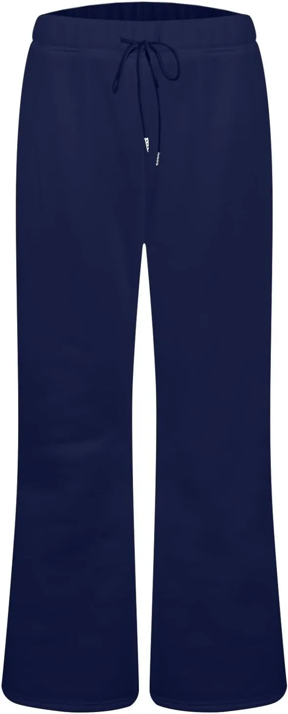 Flare Sweatpants Women Fleece Lined Comfy Warm Wide Leg Sweatpants Casual Soft Elastic High Waisted Flare Yoga Pants