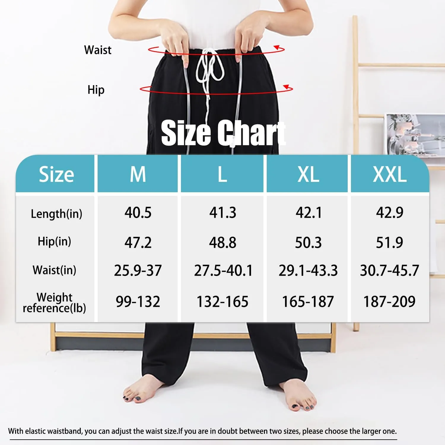Fleece Lined Catheter Leg Bag Pants - Urine Bag Pants with Double Pockets for Men & Women - Holds (2) 2000ml Leg Bags - Compatible with Nephrostomy, Foley, Suprapubic & Biliary Catheters (Black，M)