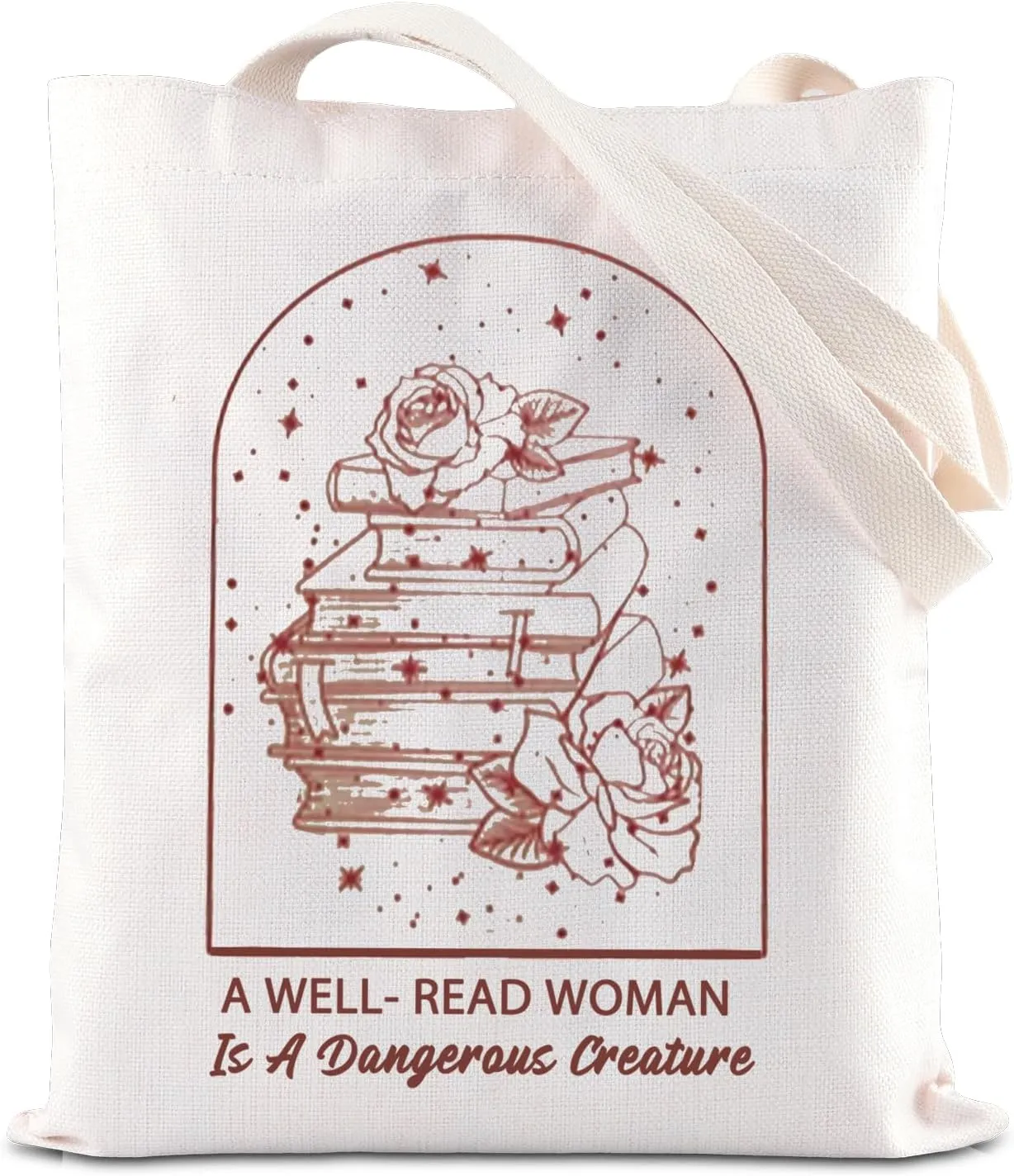 FOTAP Bookish Librarian Gift A Well Read Women Is A Dangerous Creature Tote Bag Book Lover Gift Readers Gift