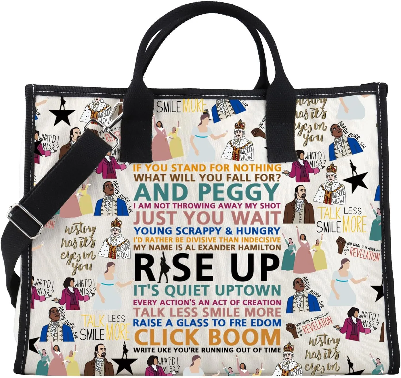FOTAP Musical Movie Quotes Tote Bag Musical Inspire Shoulder Bag Drama Musical Lover Gift
