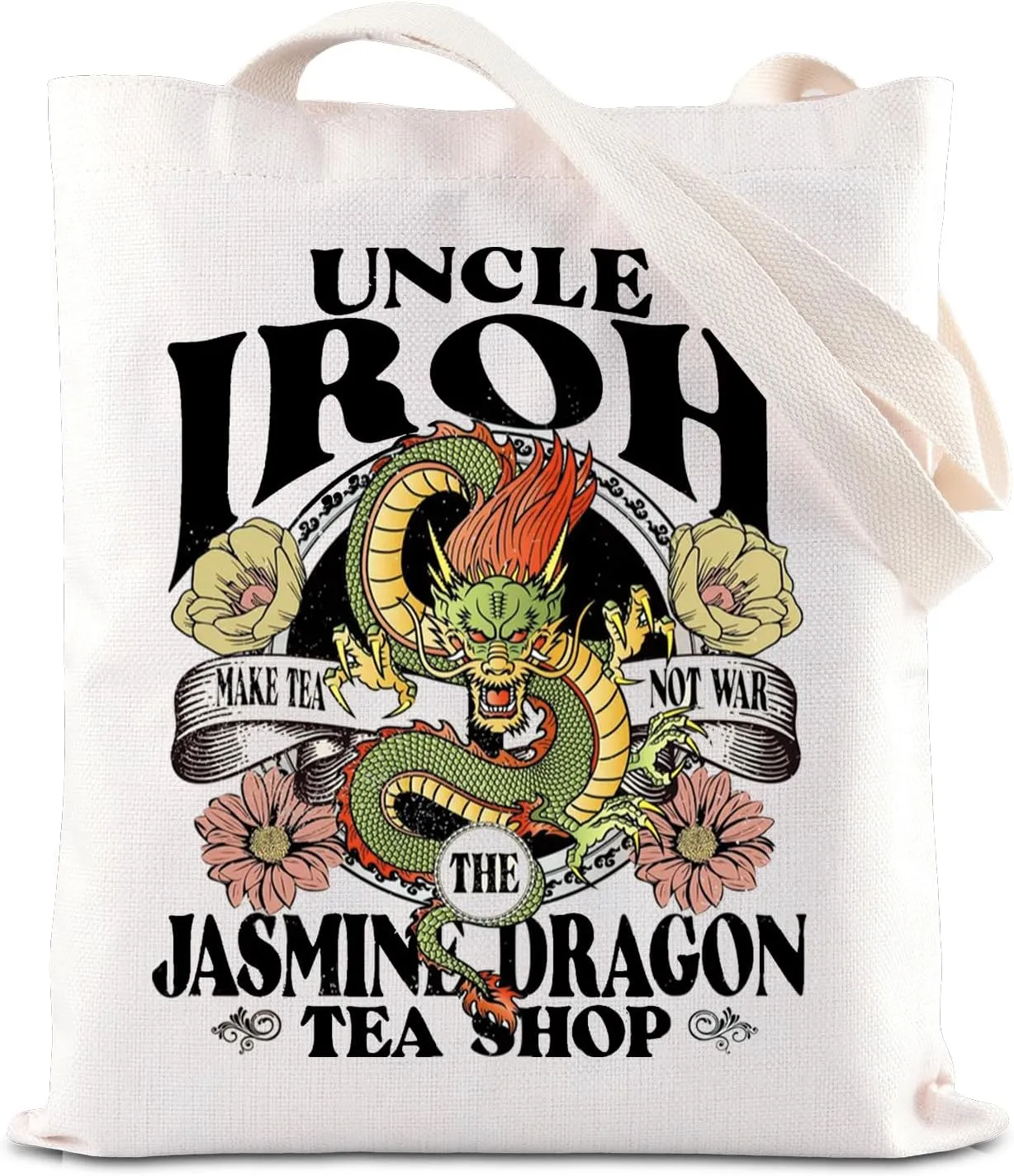 FOTAP Uncle Iroh Inspire Tote Bag Dragon Lover Gift Dragon Tea House Tote Bag Uncle Iroh Tea House Gift ATLA Anime Gift