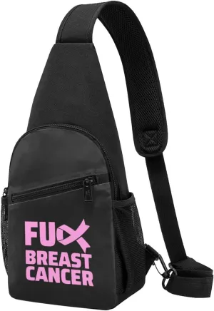 Fuck Breast Cancers Chest Pack Leisure Shoulder Crossbody Chest Bag
