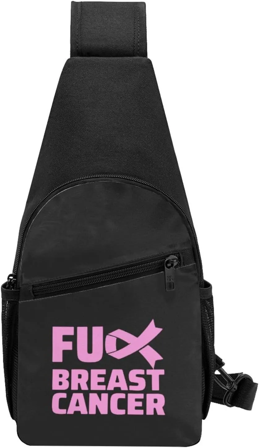 Fuck Breast Cancers Chest Pack Leisure Shoulder Crossbody Chest Bag
