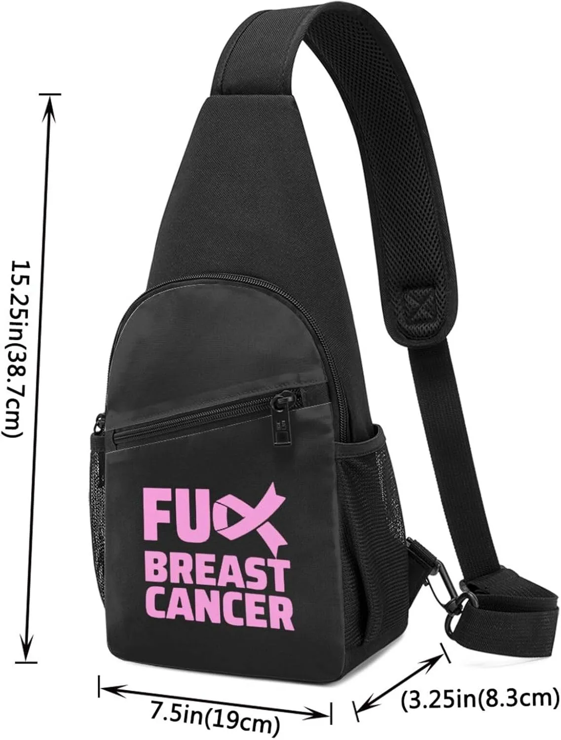 Fuck Breast Cancers Chest Pack Leisure Shoulder Crossbody Chest Bag