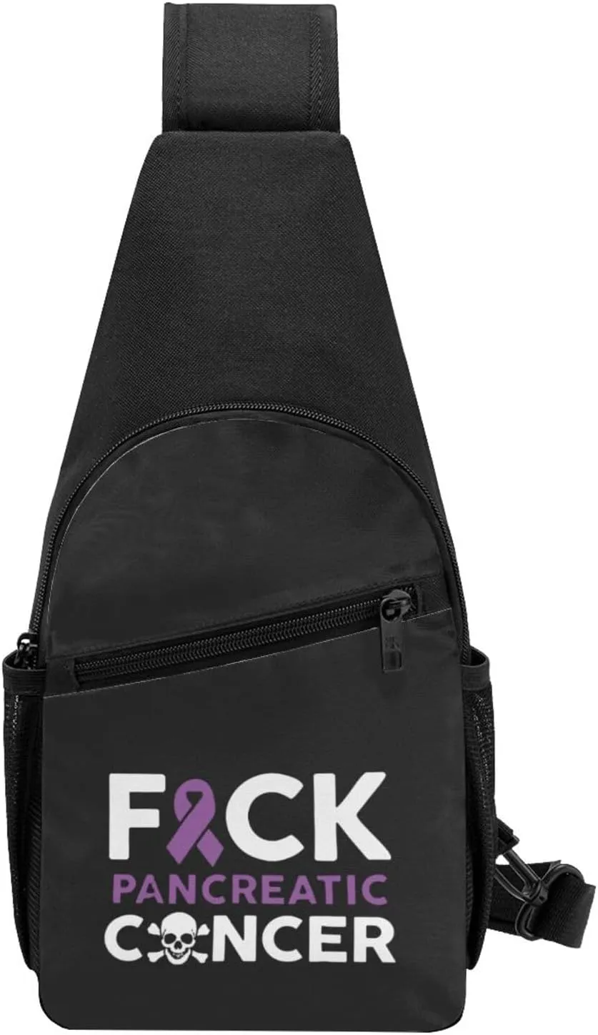 Fuck Pancreatic Cancer Chest Pack Leisure Shoulder Crossbody Chest Bag
