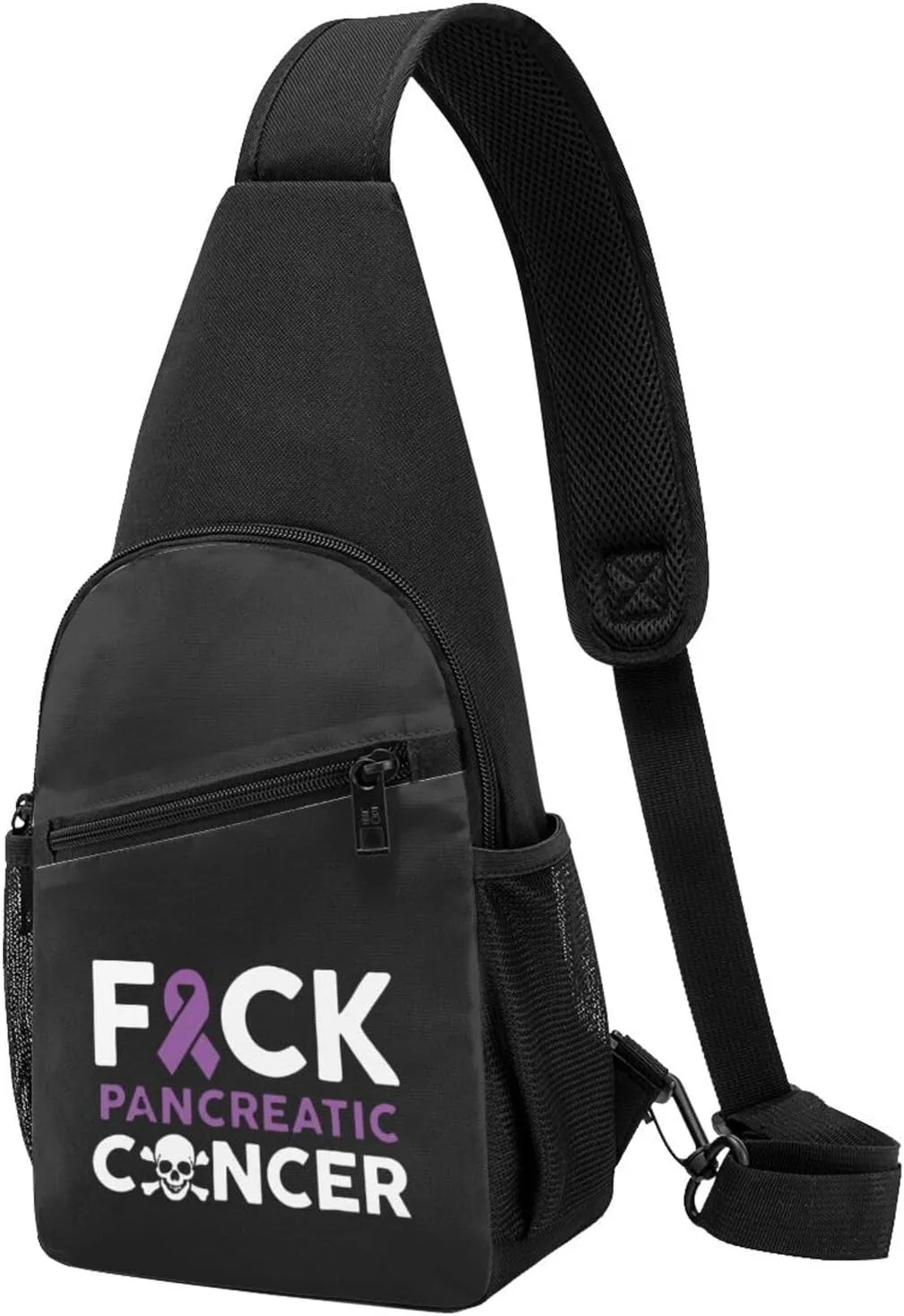 Fuck Pancreatic Cancer Chest Pack Leisure Shoulder Crossbody Chest Bag