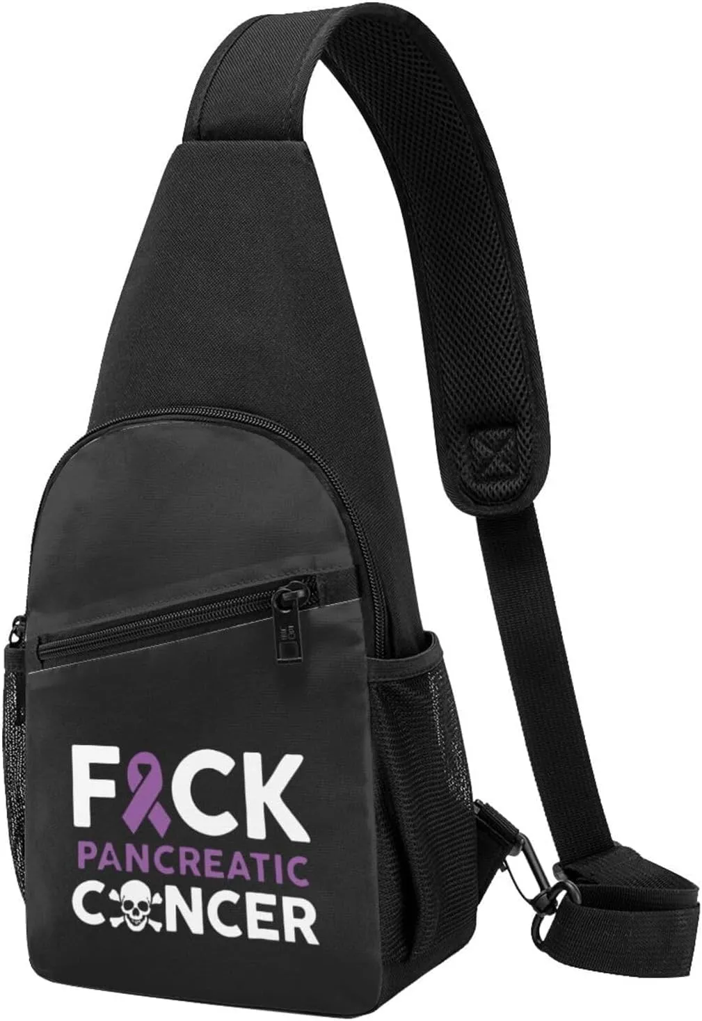 Fuck Pancreatic Cancer Chest Pack Leisure Shoulder Crossbody Chest Bag