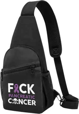 Fuck Pancreatic Cancer Chest Pack Leisure Shoulder Crossbody Chest Bag