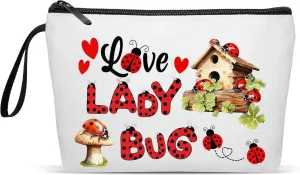 Fullrainbow Good Luck Ladybug Makeup Bag Ladybug Lover Gifts Inspired Gifts Birthday Gifts (Ladybug Makeup Bag)
