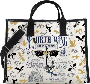 FW Merch FW Inspire Tote Bag Fly Or Die Quote Handbag Fantasy Reader Gift Dragon Rider Shoulder Bag