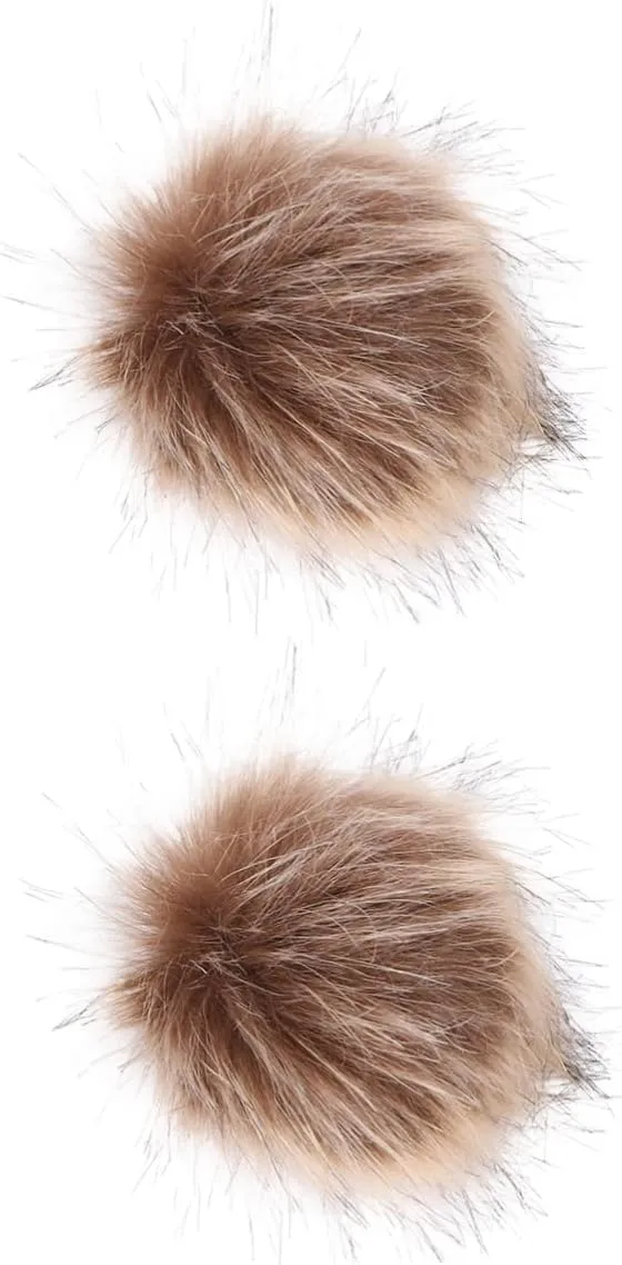 Gatuida Imitation Raccoon Fox Ball Tassel Trim Faux Yarn Balls Artificial Fox Decor Clothing Ball Hats Pom Poms