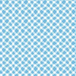 Geo Pop Wave - Blue Plaid Fabric