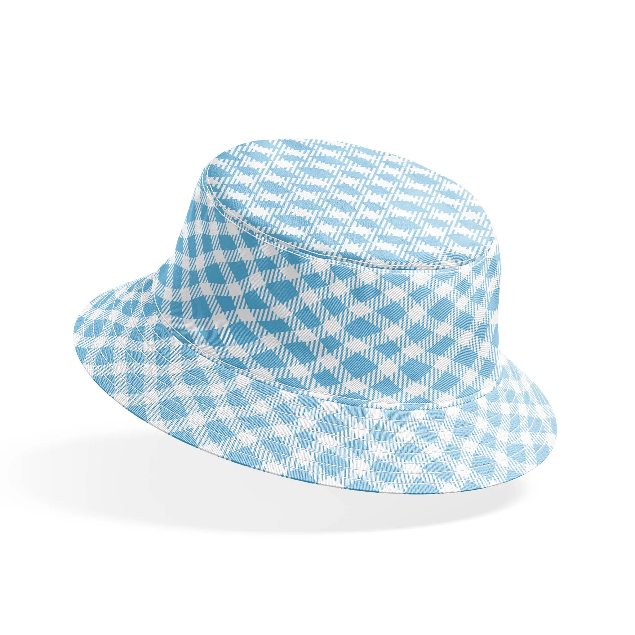 Geo Pop Wave - Blue Plaid Fabric