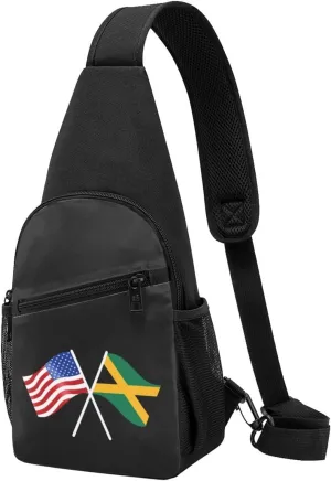 GERRIT American And Jamaica Flag Chest Pack Leisure Shoulder Crossbody Chest Bag